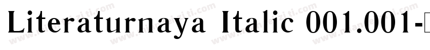 Literaturnaya Italic 001.001字体转换